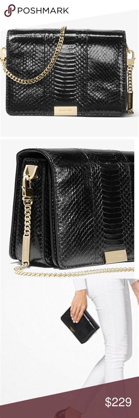 michael kors green snake skin clutch